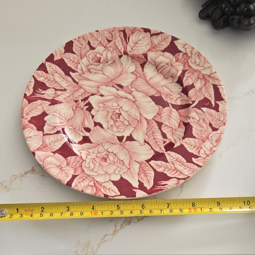 Floral Red and Cream Plate